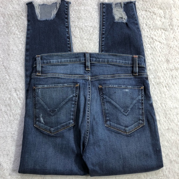 Hudson Barbara Super Skinny Distressed Jeans - Picture 4 of 8